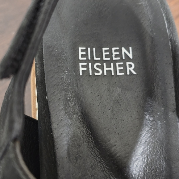 Eileen Fisher Hub Sandal In Black Women's Size 9 - Picture 9 of 12